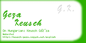 geza keusch business card